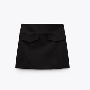 Zara Black Seamed Mini Skirt